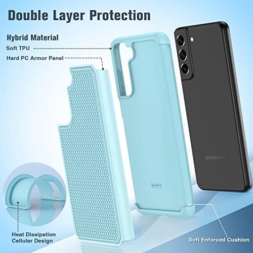 JXVM за Samsung Galaxy S21 FE Калъф: Двуслойни Защитен сверхпрочный калъф за мобилен телефон, Удароустойчив,