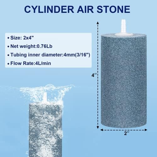 Прост Луксозен Въздушен камък с размер 4 х 2 инча за Аквариум, Аквариум с Рибки и въздушна помпа Хидропоника, 2 опаковки