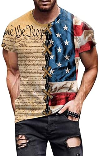 Мъжки Ежедневни Ризи с Флага на сащ, Денят на Независимостта, отличава със спокойна Влагоотводящая Тениска С Къс Ръкав, Класически Потник