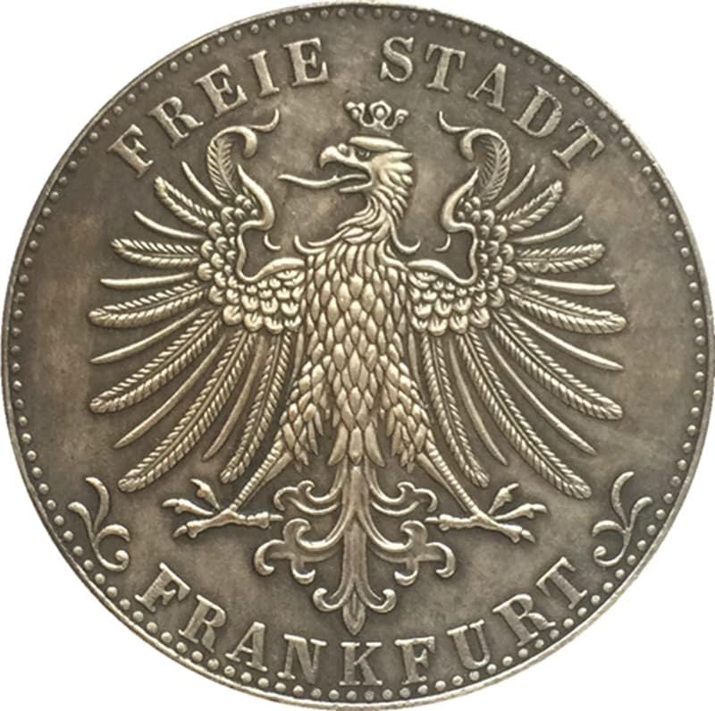 Немски монети 1861 Г., Медна, със сребърно покритие, Старинни Монети, Монета Събиране на ръчно изработени, подлежащи