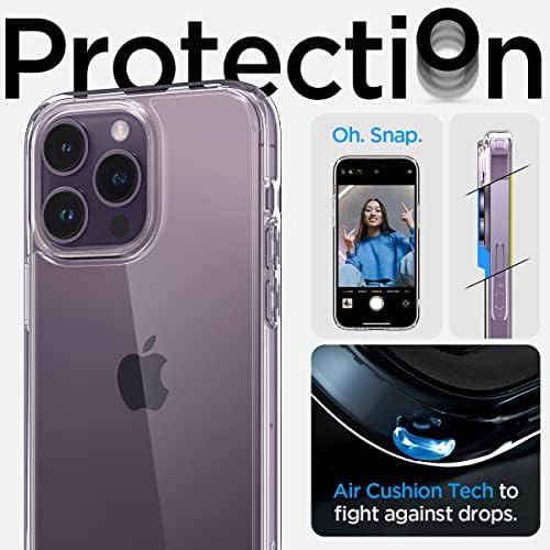 Spigen iPhone 14 Pro Max Ultra Hybrid Case [Анти-пожълтяване] Калъф за мобилен телефон Кристално чист