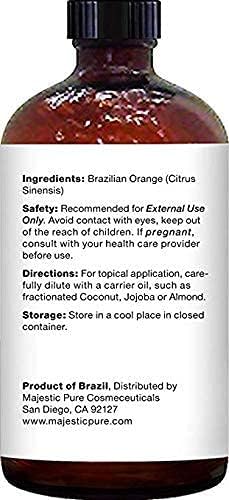 Етерично масло Majestic Pure Brazilian Orange е с аромат на Сандалово дърво, пакет – Масло от портокал 4 ет. унция,
