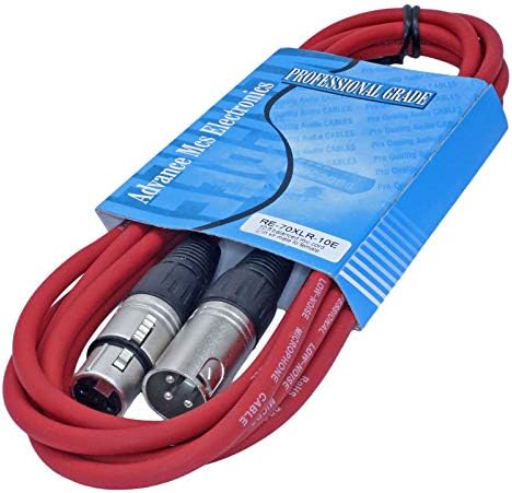 MCSPROAUDIO 10-крак кабел за микрофон XLR от мъжа към жената (червен)