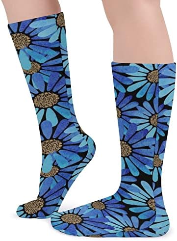 Дебели Чорапи WEEDKEYCAT със Сини Акварельными Цветове, Нестандартен, Забавен Графичен Принт, Ежедневни Чорапи