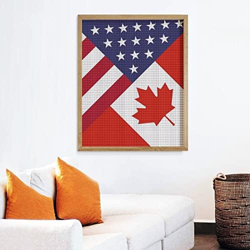 Америка, Канада Флаг Декоративни Набори За Диамант Живопис Забавни 5D направи си САМ Пълна Тренировка Диамантени Точки