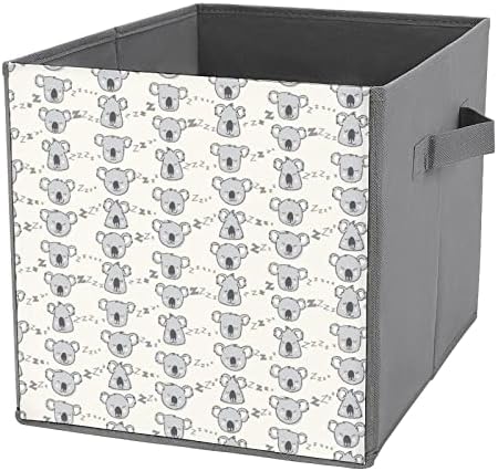 Кубчета за съхранение на Спящи Коали с Дръжки, Сгъваем Текстилен Кутии, Кошници за Организиране на Рафтовете на Шкафа