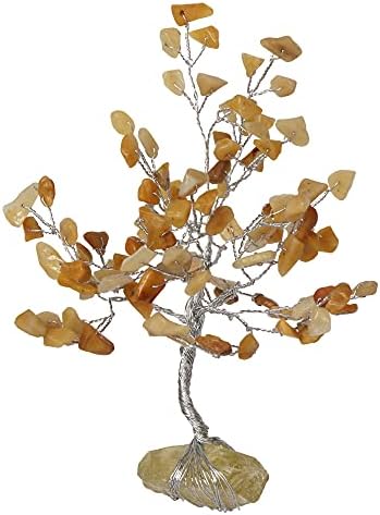 Естествено Опаловое Кристалното дърво-Чакра с Лимон-Топазовой основа с Лечебни свойства, Пари Дърво Бонзай Фън Шуй за Положителен