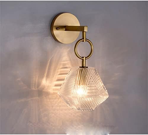 LHLLHL Glod монтиран на стената Лампа за Спални Хол Скандинавски Стъклена Стена Лампа Меден Корпус Домашно Стенни