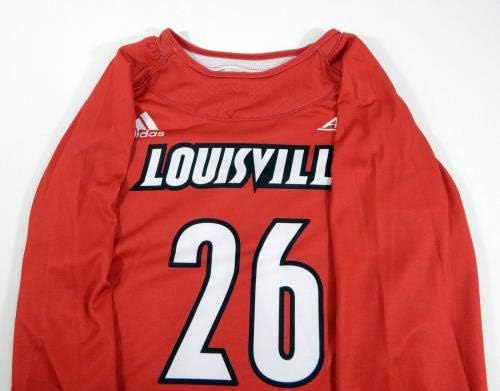 Жена университета в Луисвил Кардиналс 26, Използвана игра LS Red Jersey Lacrosse L DP3514 - Използвана от играта в
