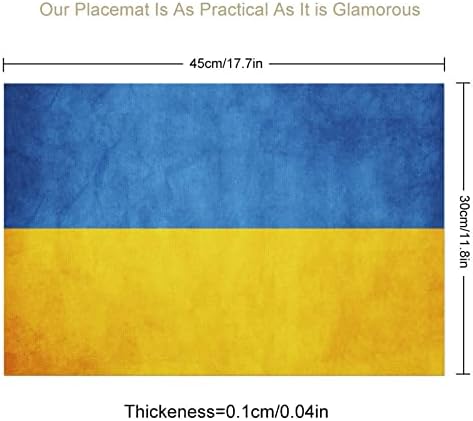 Ретро Украински Флаг PVC Настолни Изтривалки Почистваща Кърпички Покривка Настолна Тампон за Масата за Хранене