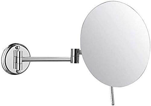 LIANXIAO - Огледало за баня с 3-кратно увеличение, Едностранно Тоалетен огледало, Складное Телескопическое Огледало за Бръснене (Цвят: Кръгло дъно)