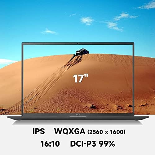LG Грам 17 WQXGA (2560 х 1600) Ultralight лаптоп Intel 12-Core i7-1260P Evo DCI-P3 с 99% подсветка KB 2X Thunderbolt4 Wi-Fi 6E Голяма батерия - 80 W DTS Алекса Win11 W/HDMI (16 GB | 512 GB)