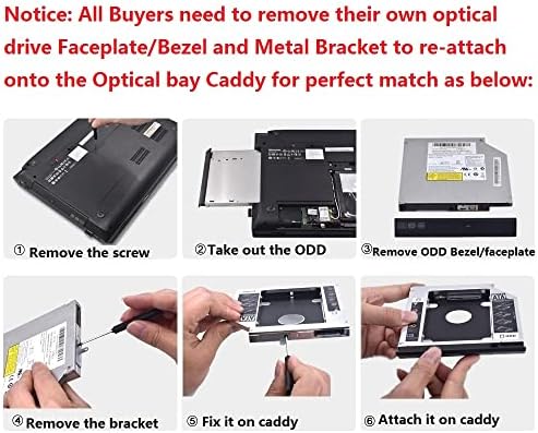 2-ри 12,7 мм, Твърд диск HDD SSD Оптично Отделение Caddy Frame Тава за Acer Aspire Ethos 5951G Swap UJ141AL UJ141