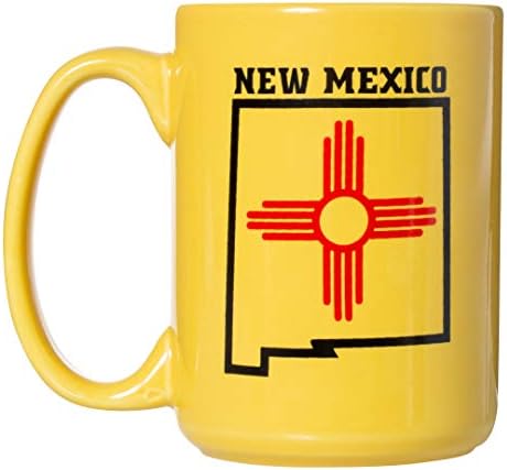 Флаг на щата Ню Мексико - Луксозна Двустранно Кафеена Чаша за чай с 15 грама