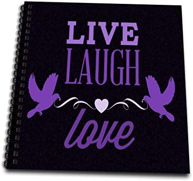 3D Роза Жива, смеющаяся, любов в purple цвят със сърце и Две птици-Книга на паметта, 12 инча (db_177779_2), 12 x 12