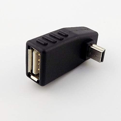 Конектори 10 бр. под ъгъл 90° Mini USB 5-пинов конектор за свързване към USB 2.0 A-клъстер жак Host OTG Adapter - (Дължина на кабела: 0, цвят: черен)