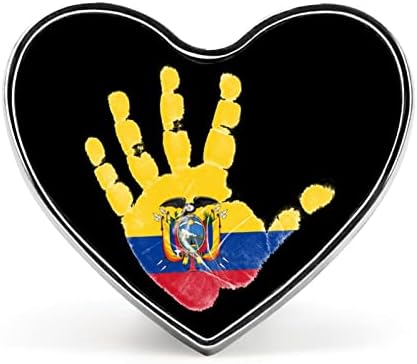 Знаме на Еквадор Длан Сърцето Брошка на Жени Сладък Ревера Вратовръзка Жени Занаяти Икона за Костюми Аксесоар