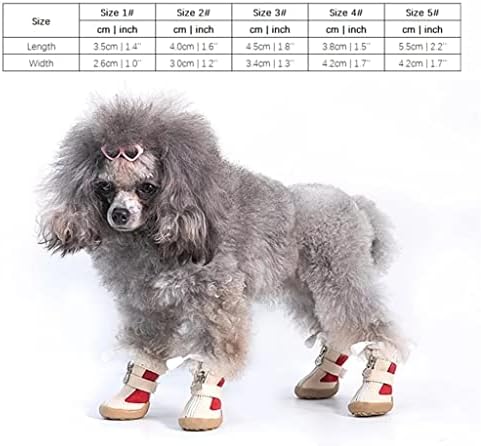 LEPSJGC 4 бр./компл., еластичната зимни обувки за домашни кучета, нескользящая кадифе утепленная топло Малка удобни обувки за малки кученца (Цвят: синьо размер: 5 код)