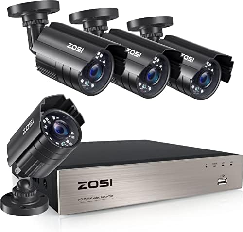 Видеорекордер ZOSI H. 265 + 5MP 8-Канален Хибриден 4-в-1 HD TVI ВИДЕОНАБЛЮДЕНИЕ DVR с 4шт 2-Мегапикселова при всякакви