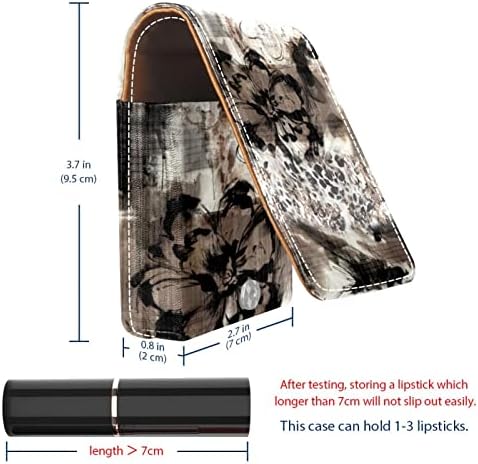 ORYUEKAN дело червило с огледало сладък преносим грим чанта козметични чанта, Лоскутная Реколта етническа цвете леопардовый модел
