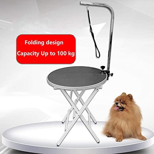 LIXFDJ Сгъваема маса за груминга кучета Преносим Фурна масичка за домашни кучета с Неплъзгащи плота с регулируема