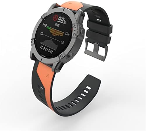 EEOMOiK Спортен Силиконов Каишка за часовник Garmin Fenix 6X6 Pro 5X5 Plus 3 HR Smartwatch 22-26 мм EasyFit