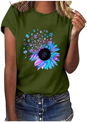 Тениска С кръгло деколте, Ежедневни Дамски Блузи С Къс Ръкав, Блуза С Писмото Принтом, Свободна Женска Блуза, Лейси