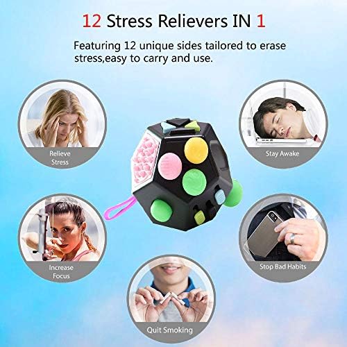 Играчки-Неспокойни, Качествени Dodecagon 12 Side Fidget Cube, За Облекчаване на Стрес, Тревожност и Депресия