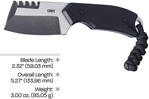 Компактен нож CRKT Razel с фиксирано острие: За всекидневна употреба с гладко острие, нож от стомана D2 с плосък назъбени Veff,