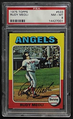 1975 Topps # 533 Руди Меоли Ангелите Лос Анджелис (Бейзболна картичка) PSA PSA 8.00 Ангели