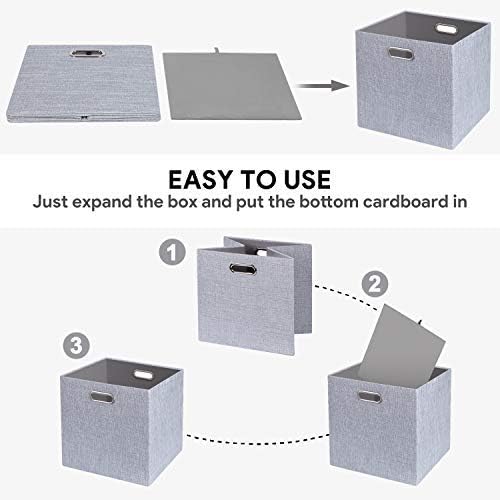 Posprica 3X Кубчета за съхранение от плътна тъкан, 13 инча, Сгъваеми Кутии за съхранение, за организация, Кошници за съхранение, за организация, Рафтове, шкафове, Кутии, па?