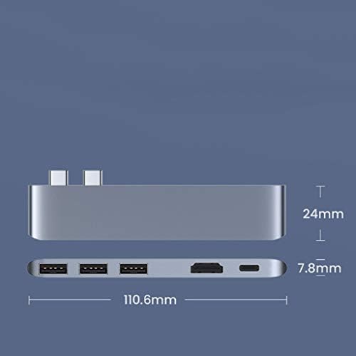 Хъб YFQHDD USB C с Двоен адаптер Type-C към Multi USB 3.0 4K Air Adapter, хъб Type C 5-в-1