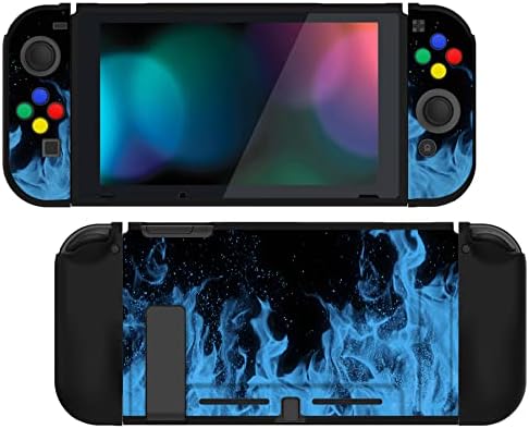 Защитен калъф PlayVital Blue Flame за Nintendo Switch, Мек Тънък калъф от TPU за конзолата Nintendo Switch Joycon