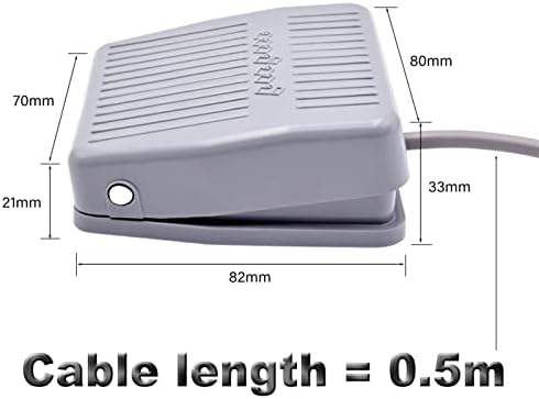 1 бр. SPDT Пластмасов Ключ за производство на електрическа Водоустойчив Foot Switch 220 vac 10A (Цвят: 0,5 м)