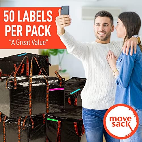 Цветни самозалепващи етикети и опаковки, етикети Move Sack® продълговата форма - Умни етикети за движещи се