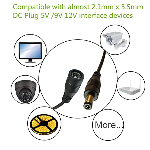 Disscool 5.5 mm x 2,1 мм с кръгли жак между мъжете и жените удължителен кабел захранване dc с превключвател за включване/изключване,