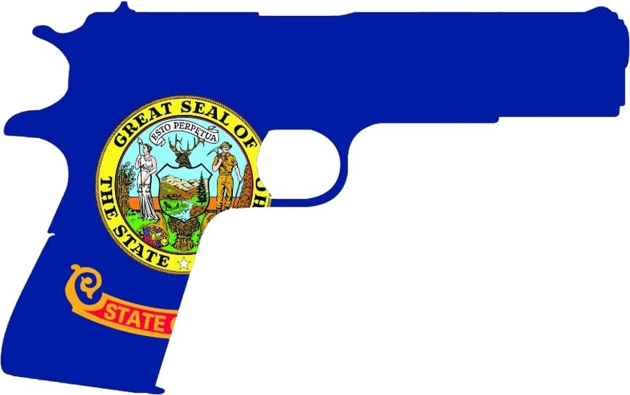 Стикер с флага Айдахо 1911 г. залепващ Винил ID 2a Право на оръжие Molon Labe pro - C3548 - стикери Размер 6 инча
