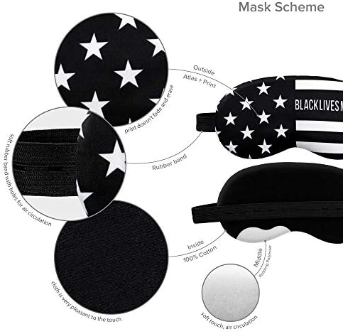 Маска за сън, Обхващащи Очите, Затемненная маска с Флага на Америка BLM за Мъже и Жени - Маска за сън от