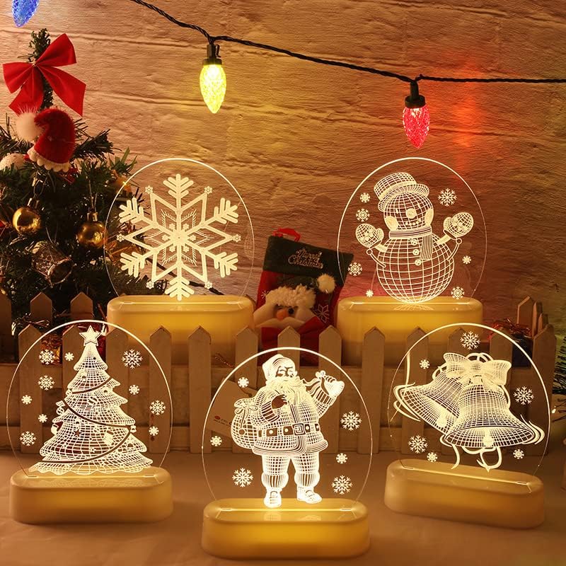 HongRun Коледни Ночники Коледна Украса на 3D осветителни Тела Вътрешни Лампи Led Декоративни осветителни Тела Коледен
