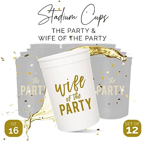 Чаша Жена на партито и моминско парти за парти, Комплект от 12 чаши, Чаши Идеалният отбор на булката, Декорации