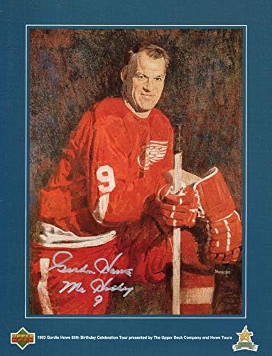 Програма с автограф Горди Хоу на Горната палуба Страхотна + редки Ред Уингс Jsa - Списания НХЛ с автограф