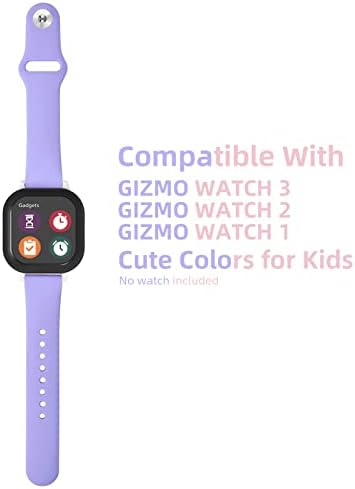 BlackPro 2 Опаковки, Съвместими с джапанки за часа Gizmo, 20 мм Водоустойчив Силикон Каишка за часовник за деца,