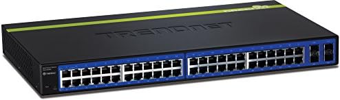Интелигентен уеб TRENDnet суич с 48 порта, 10/100/1000 Mbit/s, 4 общи SFP слота, поддръжка на частни и voice VLAN, IPv6,