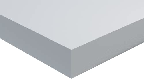 Дъска от разпенено PVC, Бяла, с дебелина 1/4 инча (0,25 инча, 6 мм), 24 W x 36Д