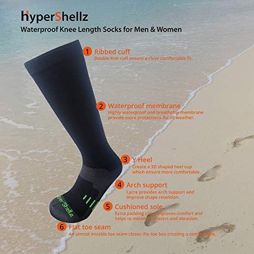 Водоустойчив чорапи HyperShellz за Мъже и Жени Дължина до Коляното