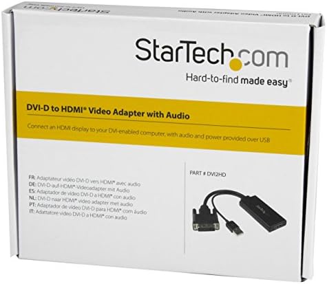 StarTech.com видео адаптер DVI-HDMI захранва от USB и аудио-Чрез DVI-D, HDMI - 1080p (DVI2HD)