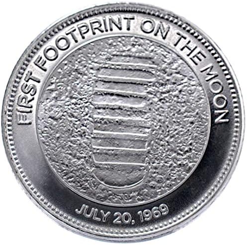 Высадившийся на Луната Човек се Разхожда по Луната Сребърен Космически Коллекционный Медальон