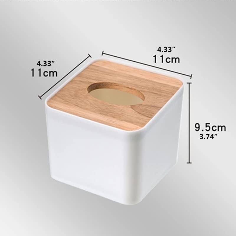 ZHUHW Творчески Дървени Кутии за Салфетки Здрава Хартиена Кутия В Изчистен Стил Квадратна Кутия За Салфетки
