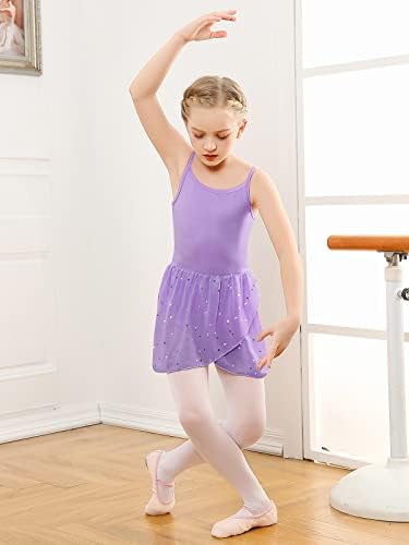Vieille/Танцово Трика за Малки момичета, Балетное Трика с Отворен гръб за Момичета, Танцово Рокля на Бретелях с Пола-набор, от 3 до 8 години