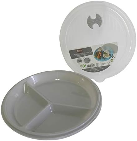 Надеждни индустрия, инк.. Предмети от първа необходимост 2 Опаковки Вентилирани места за хранене чинии за микровълнова фурна с Капаци на 3 Секции за съхранение Не съ